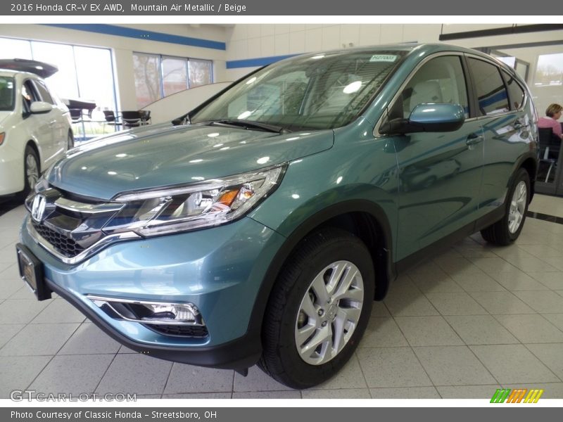 Mountain Air Metallic / Beige 2016 Honda CR-V EX AWD