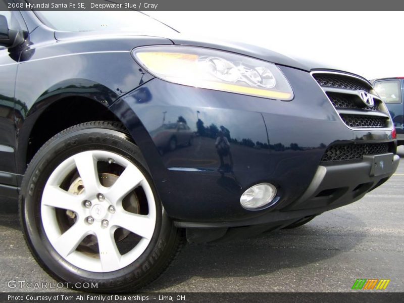 Deepwater Blue / Gray 2008 Hyundai Santa Fe SE