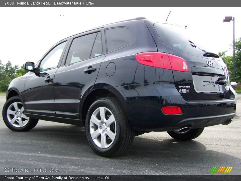 Deepwater Blue / Gray 2008 Hyundai Santa Fe SE