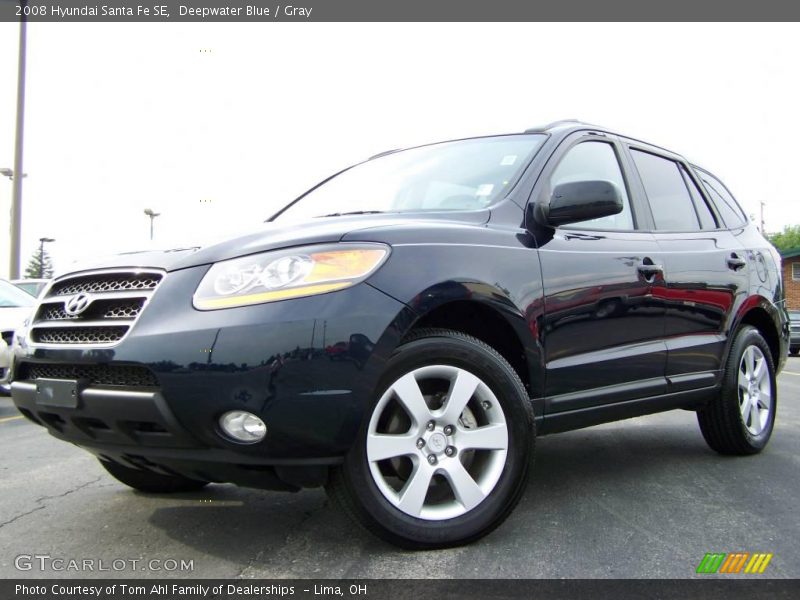 Deepwater Blue / Gray 2008 Hyundai Santa Fe SE