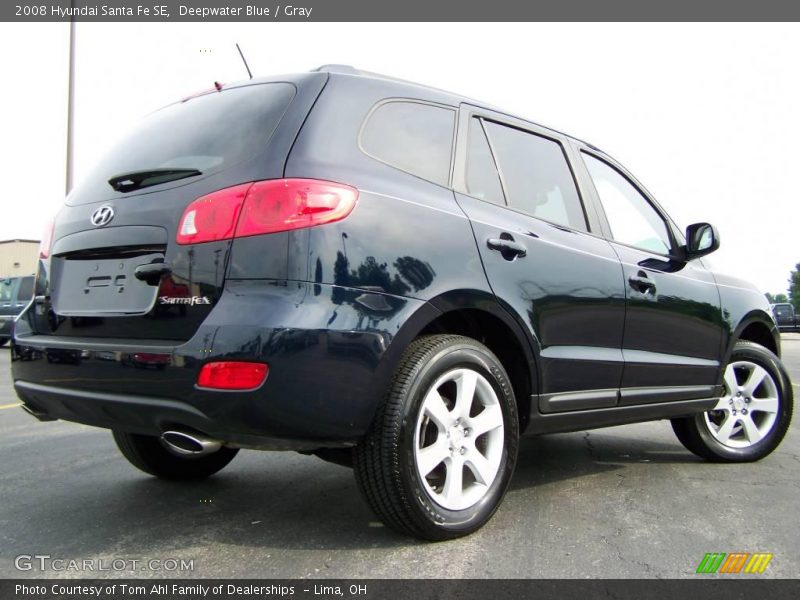 Deepwater Blue / Gray 2008 Hyundai Santa Fe SE