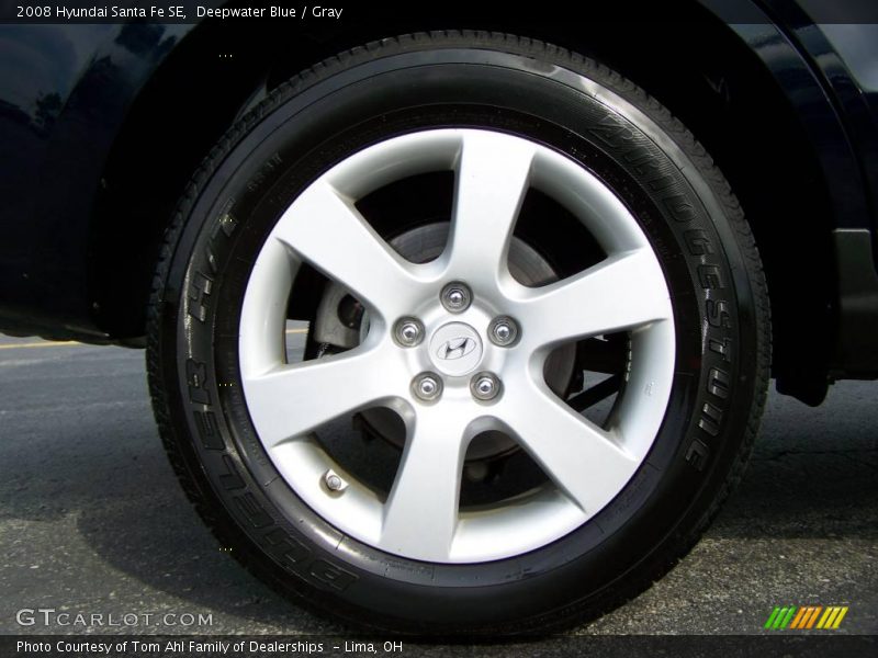 Deepwater Blue / Gray 2008 Hyundai Santa Fe SE