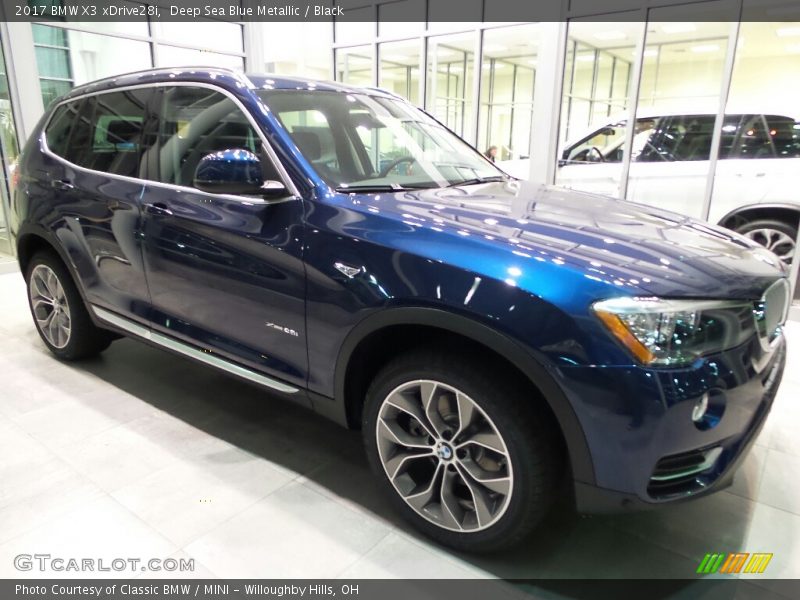 Deep Sea Blue Metallic / Black 2017 BMW X3 xDrive28i