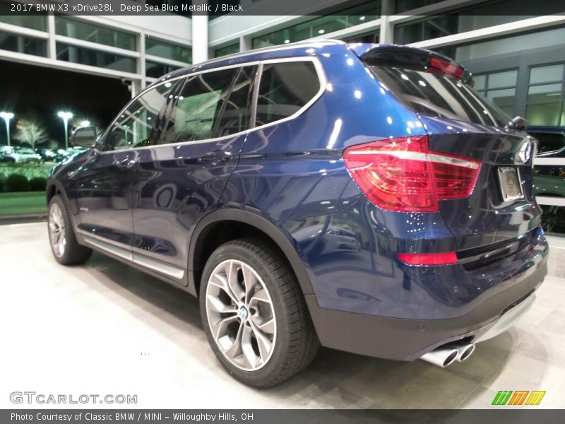 Deep Sea Blue Metallic / Black 2017 BMW X3 xDrive28i