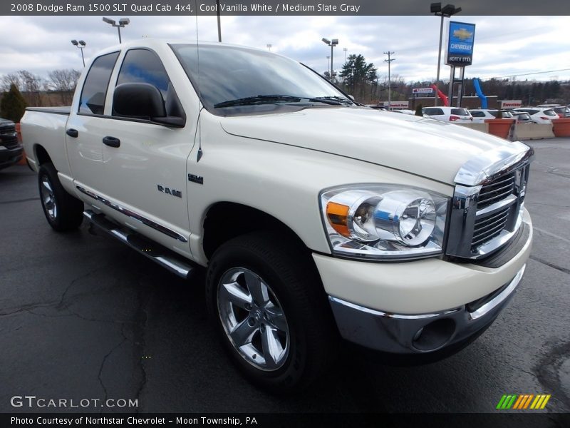 Cool Vanilla White / Medium Slate Gray 2008 Dodge Ram 1500 SLT Quad Cab 4x4