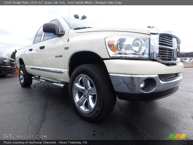 Cool Vanilla White / Medium Slate Gray 2008 Dodge Ram 1500 SLT Quad Cab 4x4
