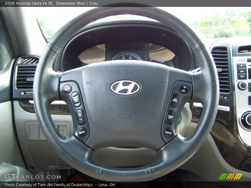 Deepwater Blue / Gray 2008 Hyundai Santa Fe SE