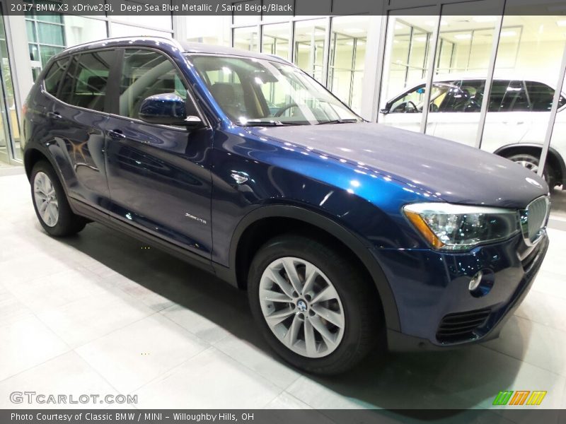 Deep Sea Blue Metallic / Sand Beige/Black 2017 BMW X3 xDrive28i