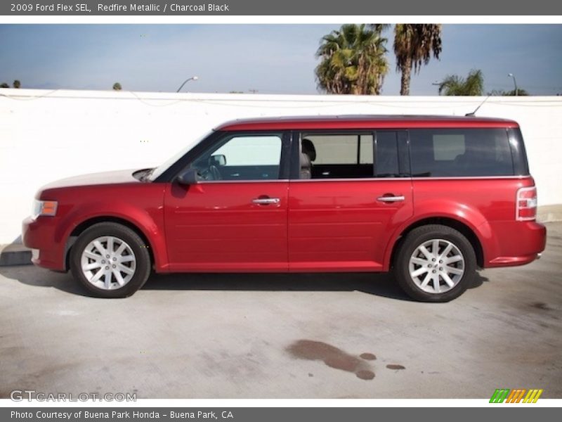 Redfire Metallic / Charcoal Black 2009 Ford Flex SEL
