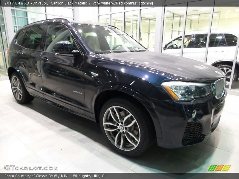 Carbon Black Metallic / Ivory White w/Red contrast stitching 2017 BMW X3 xDrive35i
