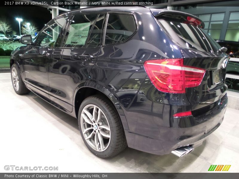 Carbon Black Metallic / Ivory White w/Red contrast stitching 2017 BMW X3 xDrive35i