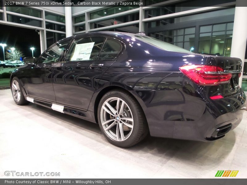 Carbon Black Metallic / Zagora Beige 2017 BMW 7 Series 750i xDrive Sedan