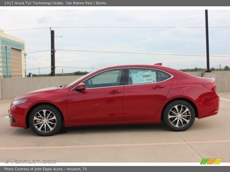 San Marino Red / Ebony 2017 Acura TLX Technology Sedan