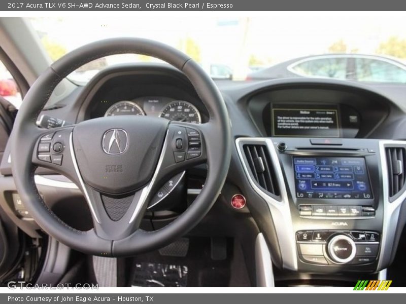 Crystal Black Pearl / Espresso 2017 Acura TLX V6 SH-AWD Advance Sedan