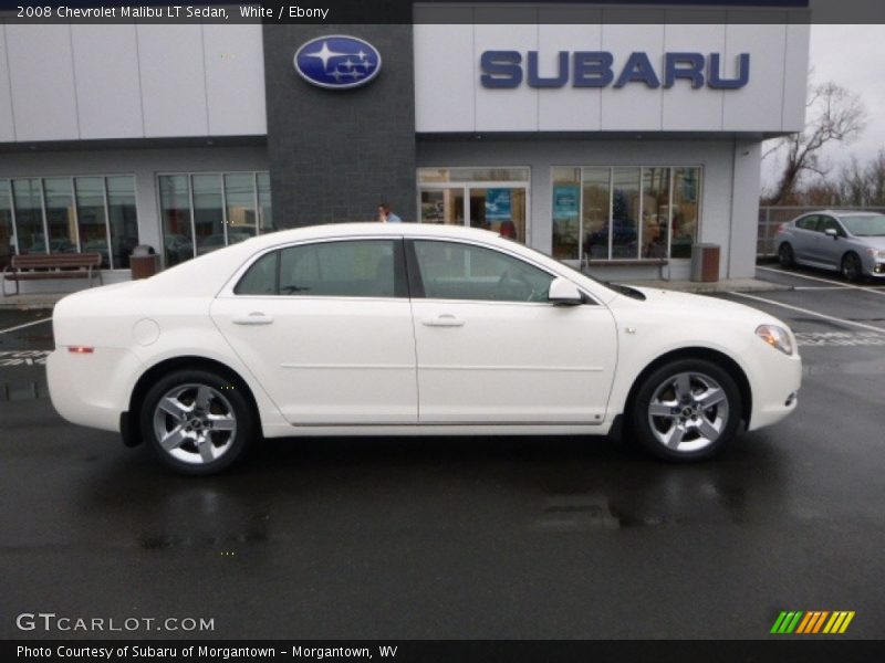 White / Ebony 2008 Chevrolet Malibu LT Sedan