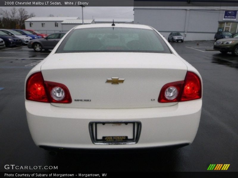 White / Ebony 2008 Chevrolet Malibu LT Sedan