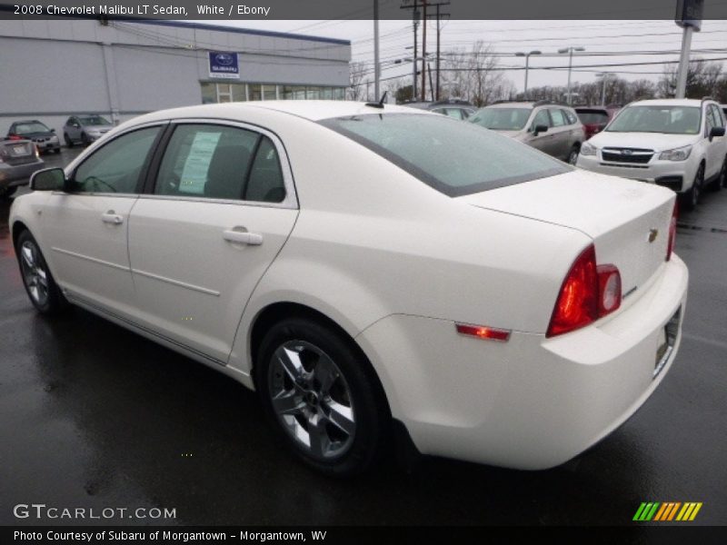 White / Ebony 2008 Chevrolet Malibu LT Sedan