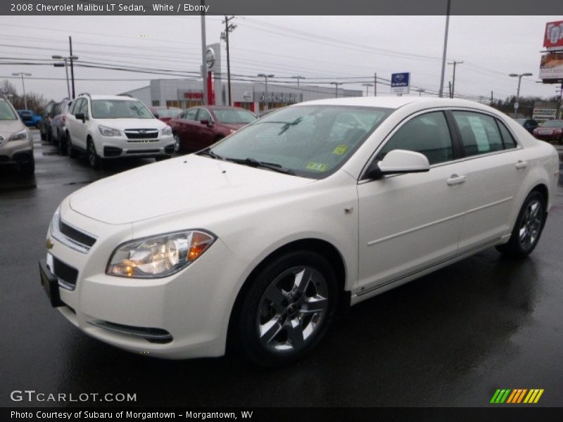 White / Ebony 2008 Chevrolet Malibu LT Sedan