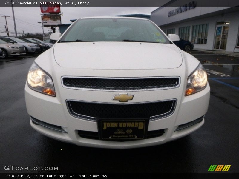 White / Ebony 2008 Chevrolet Malibu LT Sedan