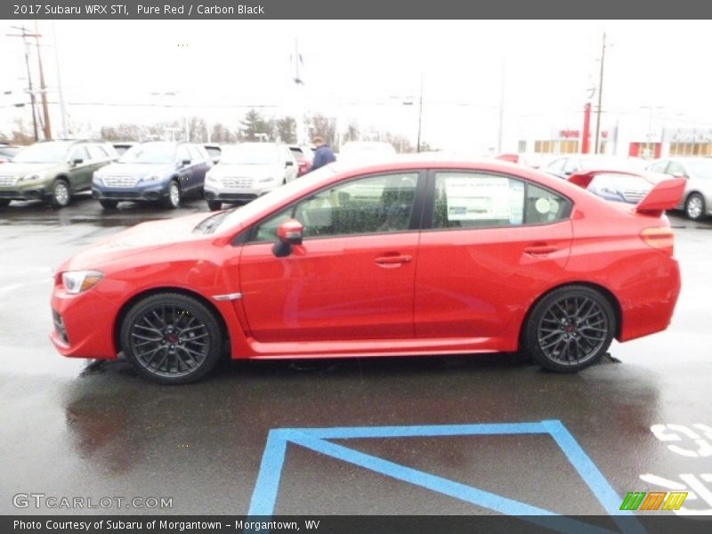 Pure Red / Carbon Black 2017 Subaru WRX STI