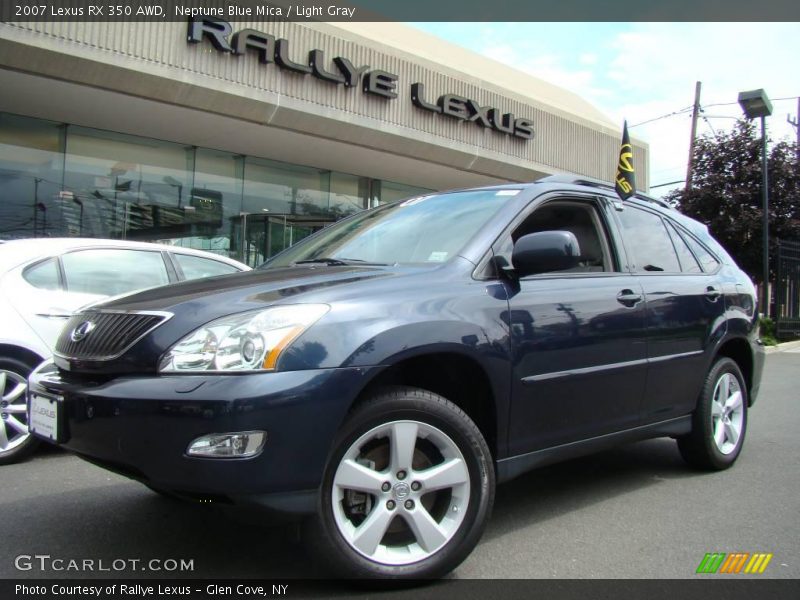 Neptune Blue Mica / Light Gray 2007 Lexus RX 350 AWD