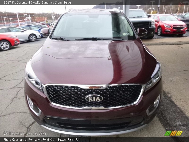 Sangria / Stone Beige 2017 Kia Sorento EX AWD