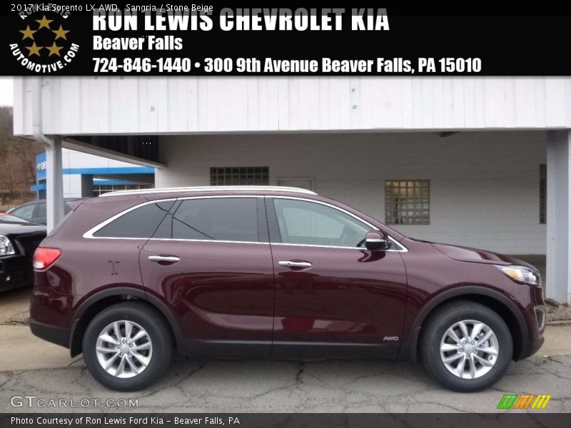 Sangria / Stone Beige 2017 Kia Sorento LX AWD