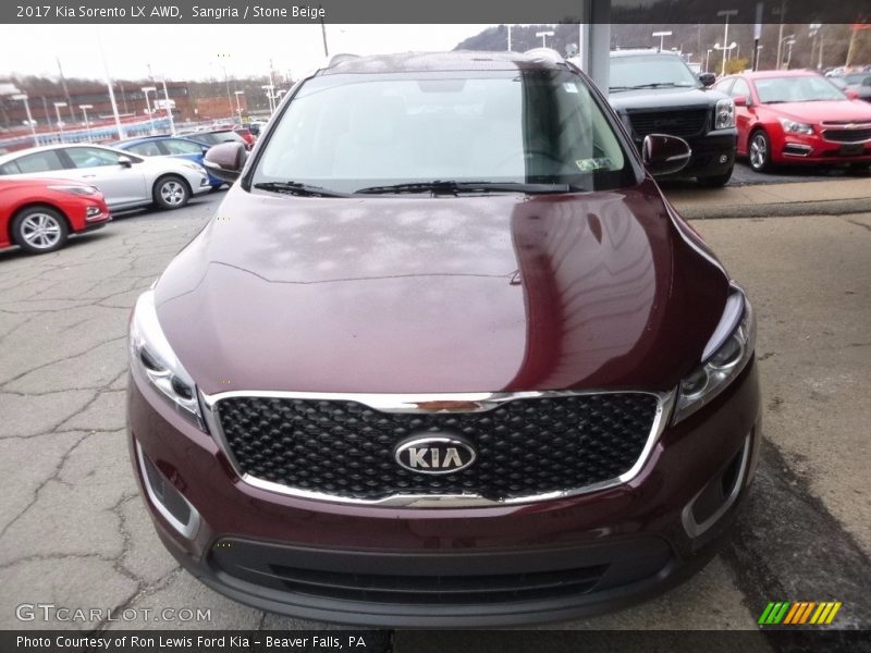 Sangria / Stone Beige 2017 Kia Sorento LX AWD