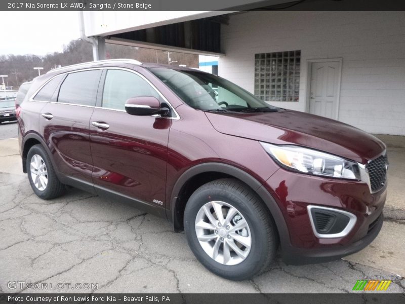 Sangria / Stone Beige 2017 Kia Sorento LX AWD