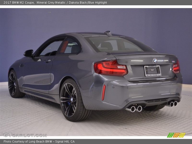 Mineral Grey Metallic / Dakota Black/Blue Highlight 2017 BMW M2 Coupe