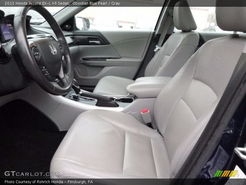 Obsidian Blue Pearl / Gray 2013 Honda Accord EX-L V6 Sedan
