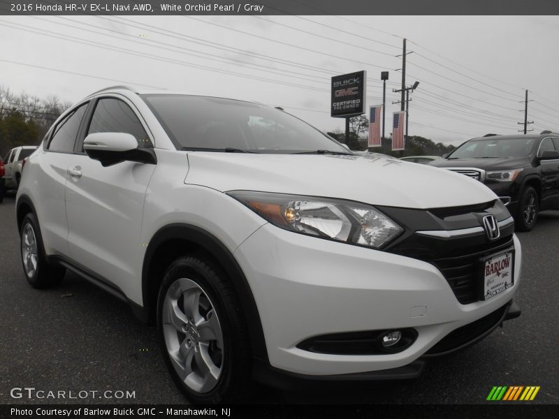 White Orchid Pearl / Gray 2016 Honda HR-V EX-L Navi AWD