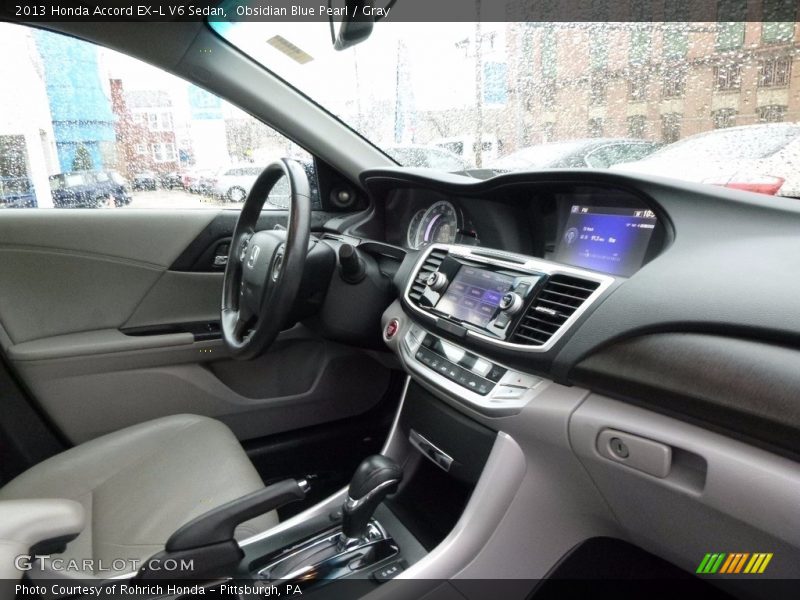 Obsidian Blue Pearl / Gray 2013 Honda Accord EX-L V6 Sedan
