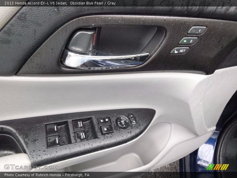 Obsidian Blue Pearl / Gray 2013 Honda Accord EX-L V6 Sedan