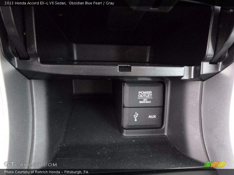 Obsidian Blue Pearl / Gray 2013 Honda Accord EX-L V6 Sedan