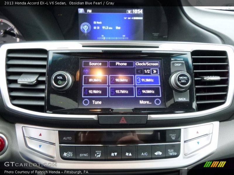 Obsidian Blue Pearl / Gray 2013 Honda Accord EX-L V6 Sedan