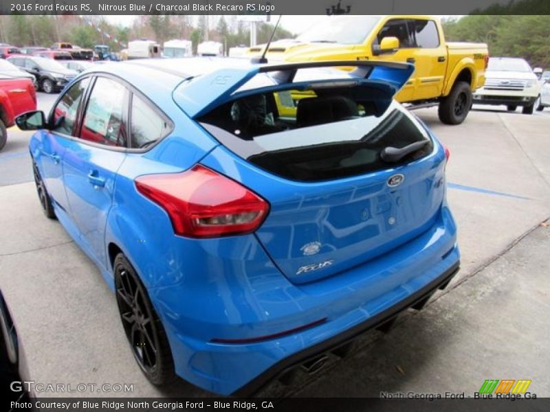 Nitrous Blue / Charcoal Black Recaro RS logo 2016 Ford Focus RS