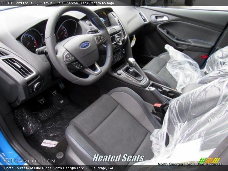 Nitrous Blue / Charcoal Black Recaro RS logo 2016 Ford Focus RS