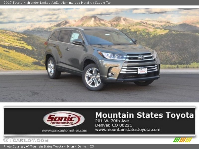 Alumina Jade Metallic / Saddle Tan 2017 Toyota Highlander Limited AWD