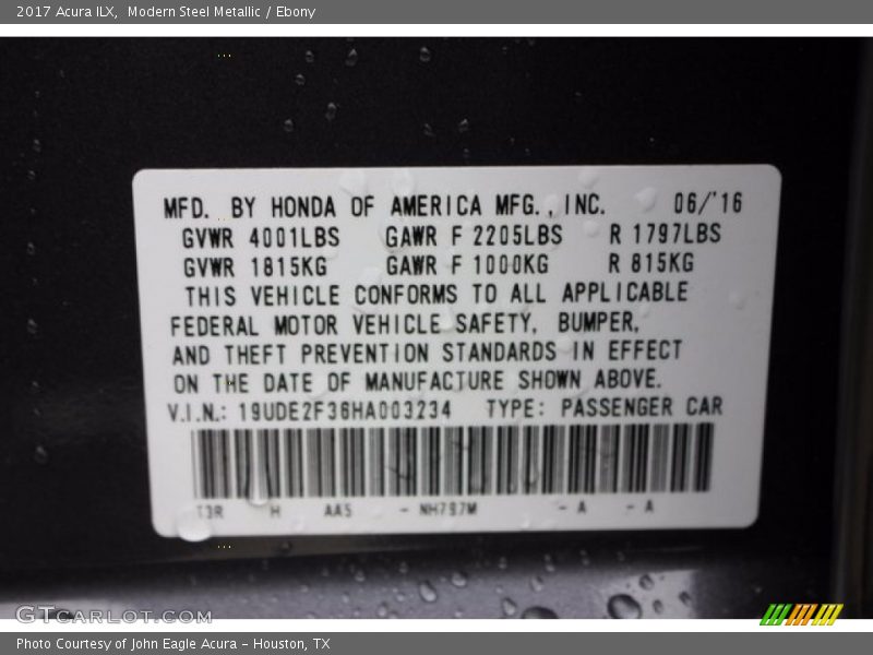 Modern Steel Metallic / Ebony 2017 Acura ILX
