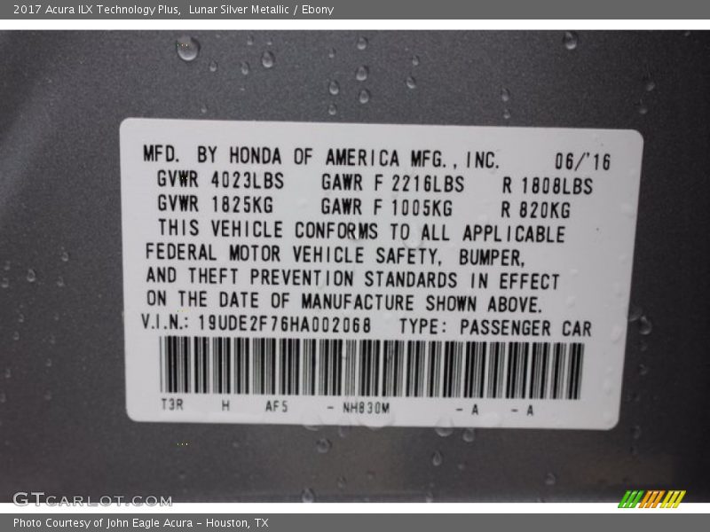 Lunar Silver Metallic / Ebony 2017 Acura ILX Technology Plus
