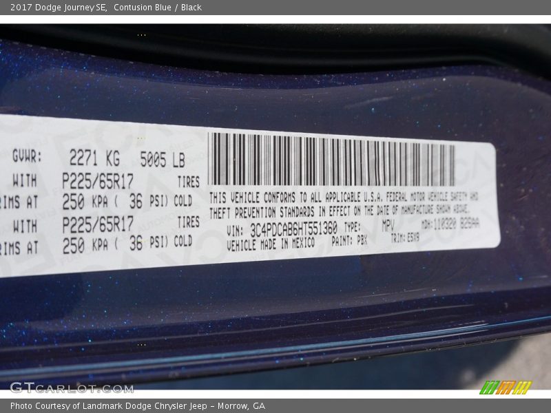 Contusion Blue / Black 2017 Dodge Journey SE