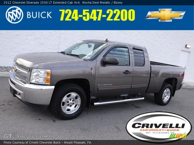 Mocha Steel Metallic / Ebony 2012 Chevrolet Silverado 1500 LT Extended Cab 4x4
