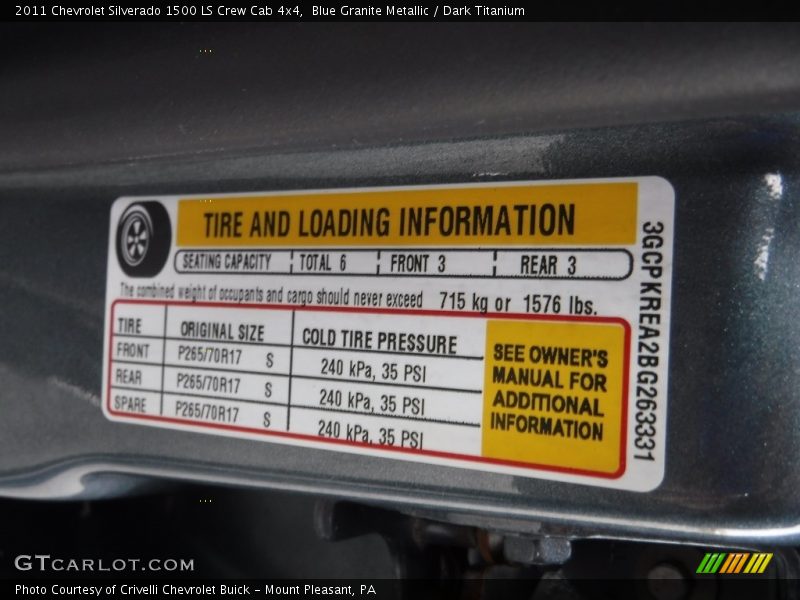 Blue Granite Metallic / Dark Titanium 2011 Chevrolet Silverado 1500 LS Crew Cab 4x4