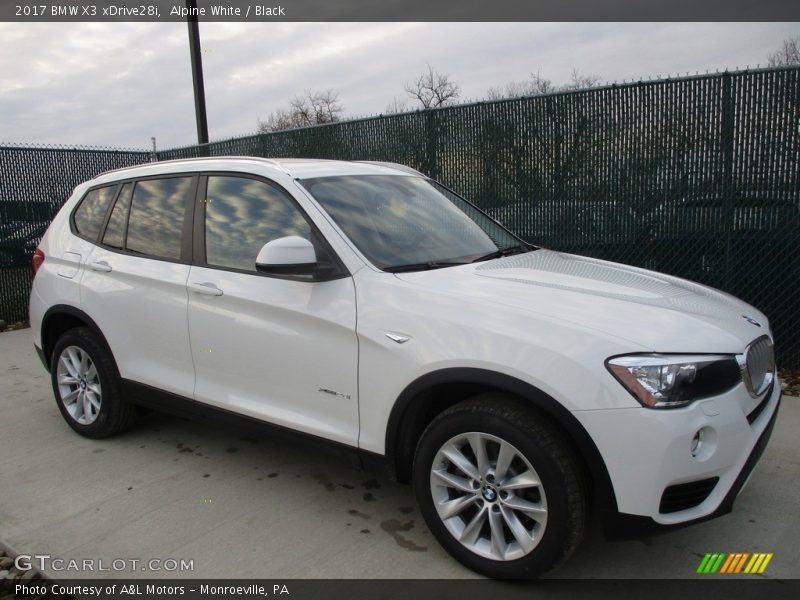 Alpine White / Black 2017 BMW X3 xDrive28i