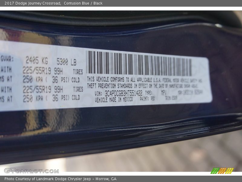 Contusion Blue / Black 2017 Dodge Journey Crossroad