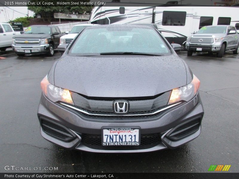 Modern Steel Metallic / Gray 2015 Honda Civic LX Coupe