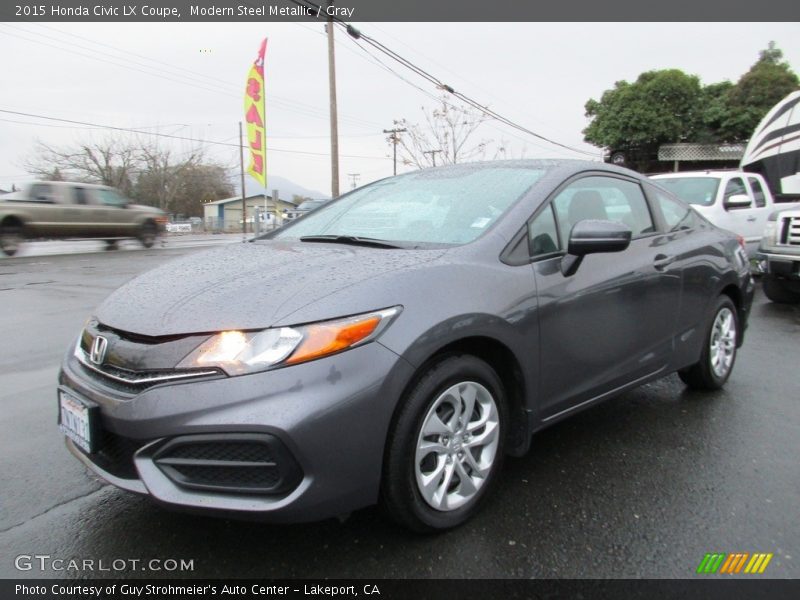 Modern Steel Metallic / Gray 2015 Honda Civic LX Coupe