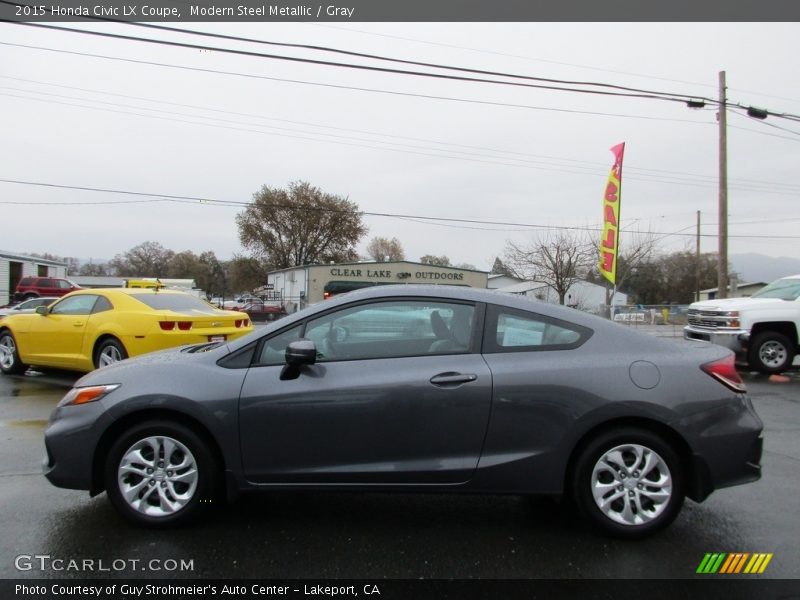 Modern Steel Metallic / Gray 2015 Honda Civic LX Coupe