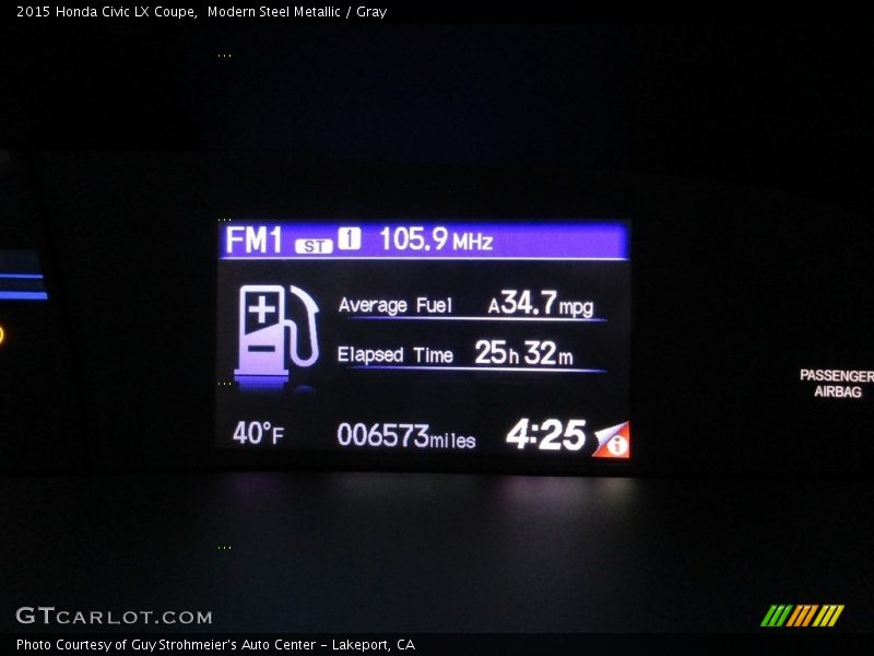 Modern Steel Metallic / Gray 2015 Honda Civic LX Coupe